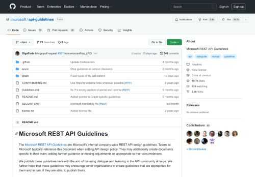 Microsoft REST API Guidelines. Contribute to microsoft/api-guidelines development by creating an account on GitHub.