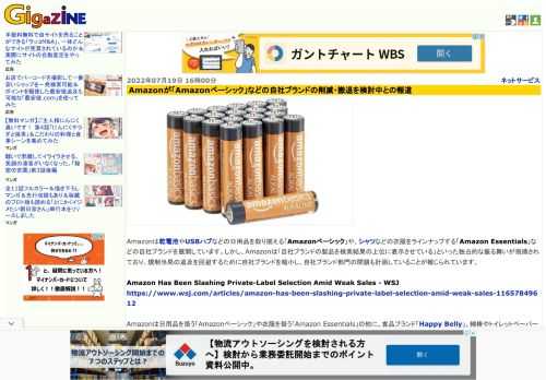 Amazonは乾電池やUSBハブなどの日用品を取り揃える「Amazonベーシック」や、シャツなどの衣服をラインナップする「Amazon Essentials」などの自社ブランドを展開しています。しかし、Amazonは「自社ブランドの製品を検索結果の上位に表示させている」といった独占的な振る舞いが指摘されており、規制当局の追及を回避するために自社ブランドを縮小し、自社ブランド部門の閉鎖も計画していることが報じられています。