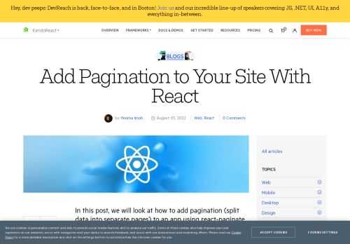 In this post, we will look at how to add pagination (split data into separate pages) to an app using react-paginate.