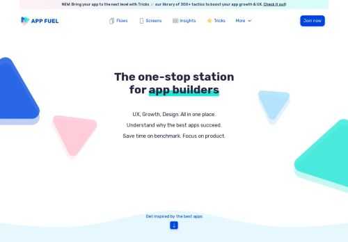 UX, Design & Growth, all in one place. Save yourself days of benchmark to focus on product, with inspiration and best practices from top apps. Made for product designers & indie makers working in the app ecosystem.